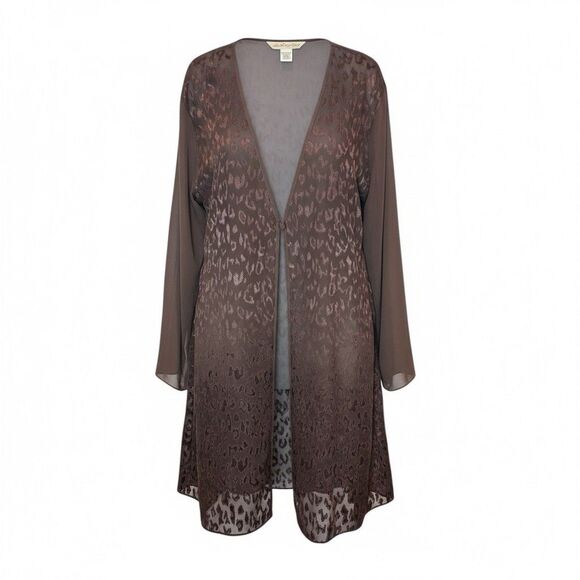 Lane Bryant Intimates Metallic Brown Leopard Print Robe Cover Size 26/28 4X - Picture 1 of 6